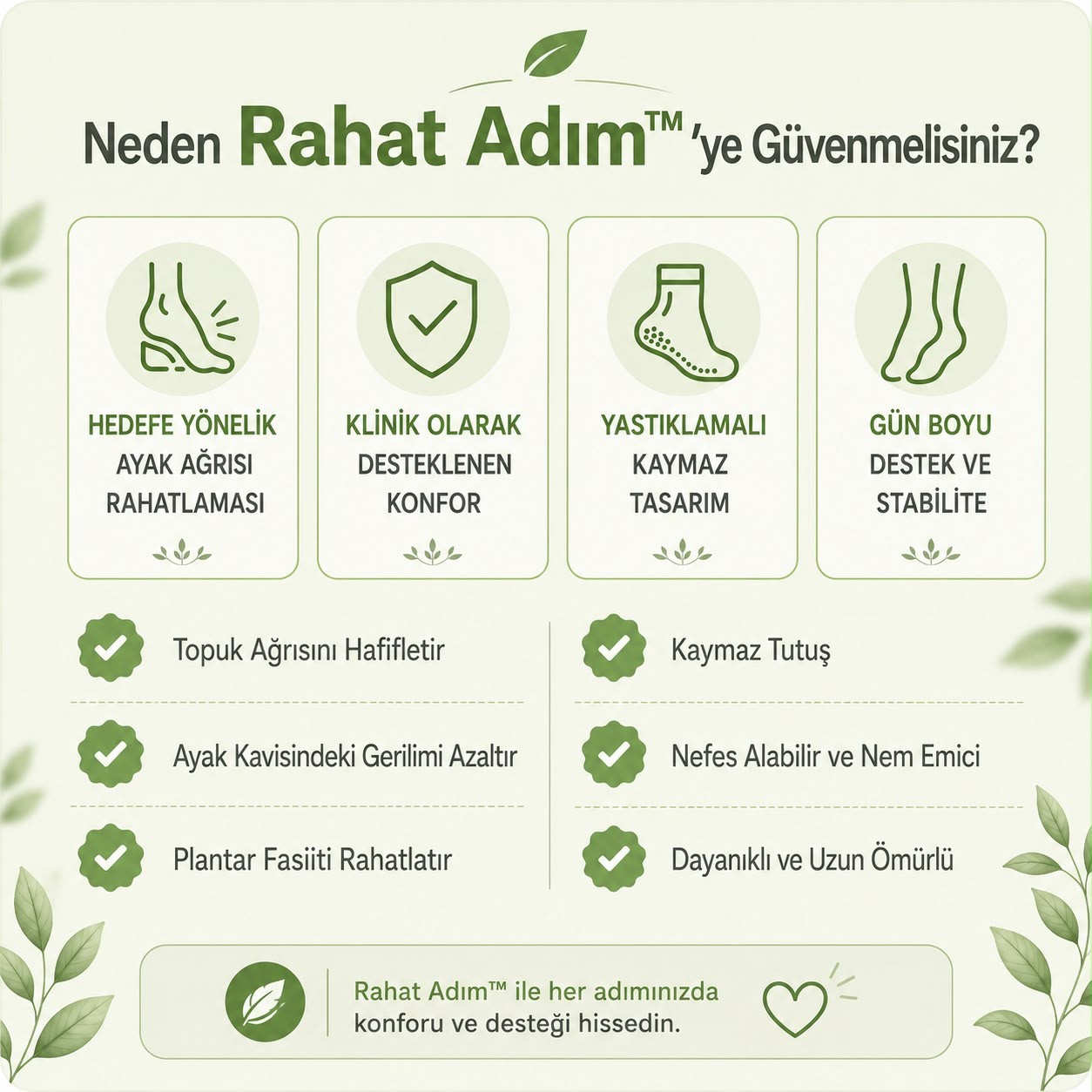 Rahat Adım™ Ortopedik Yastıklı Destek Çorabı