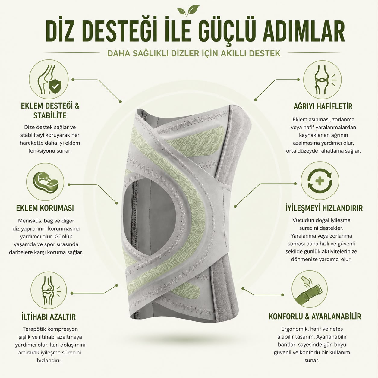 Rahat Adım™ Ortopedik Destekleyici Dizlik